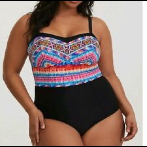 torrid Other - 🎉HP🎉  1 Piece Multi Geo Print / Black Swimsuit